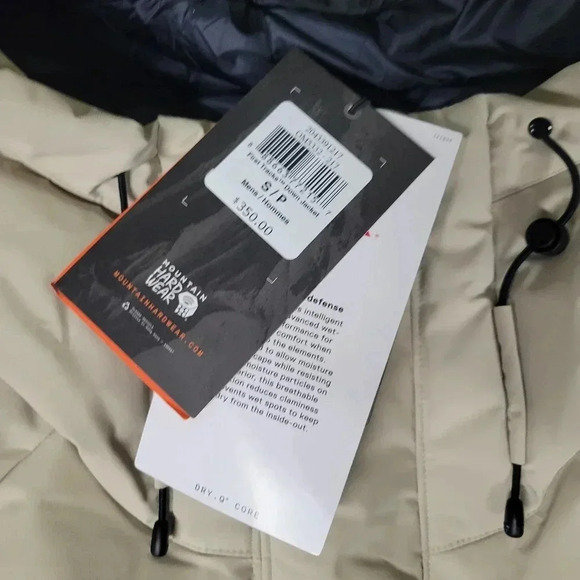 New Mountain Hardware Snow Shells Men's First Tracks Down Jacket Sz S Tan Black - Picture 5 of 7